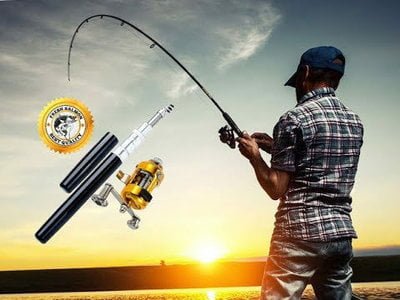 FisherGoMan Pescadores com vara de pesca portátil de aterragem automática