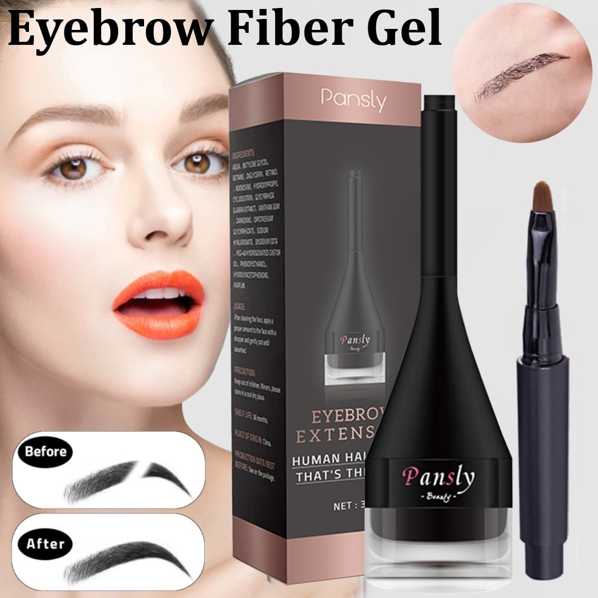 Gel Eyebrow Extension to simulate eyebrow hairs